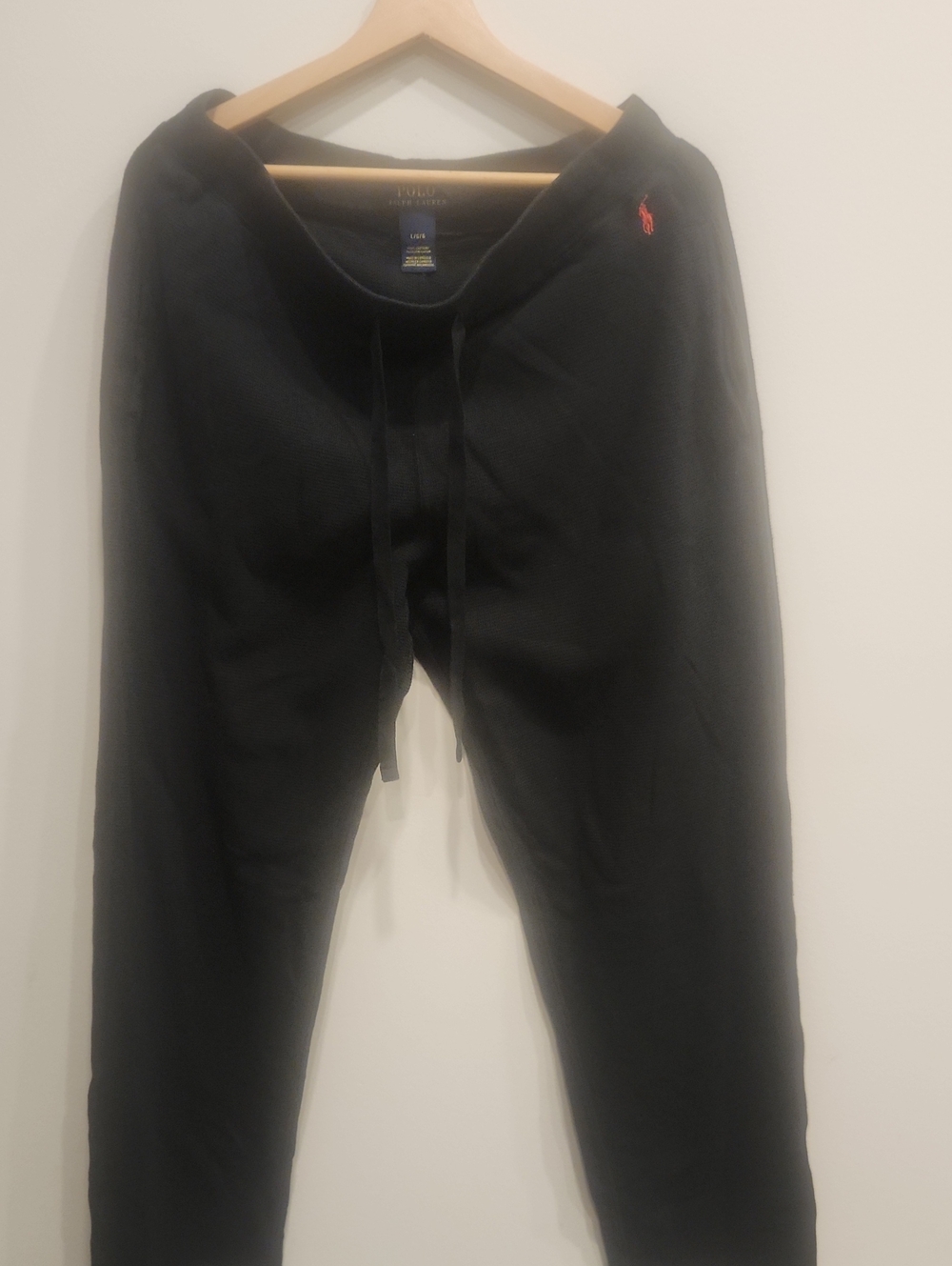 Polo by Ralph Lauren Black Jogger Sweatpants with Red Pony